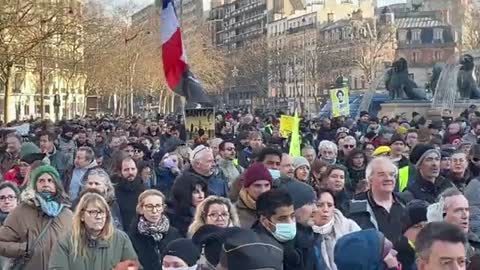 Paris France - Protests today for Freedom against mandates & tyranny
