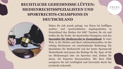 Rechtliche Geheimnisse lüften: Medienrechtsspezialisten und Sportrechts-Champions in Deutschland