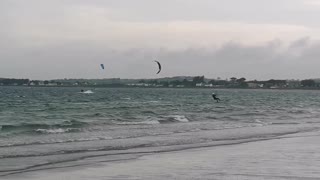 Kite surfer getting some air