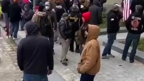 American yelling for police help at Capital