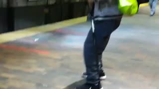 Man feels the groove on MBTA subway