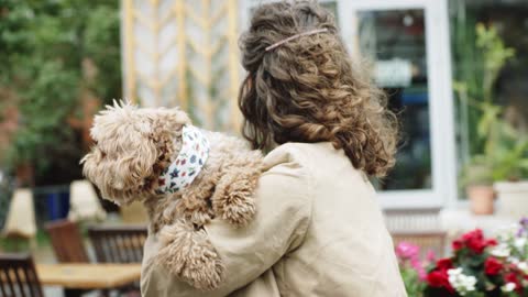 Maria With Lovely Puppy