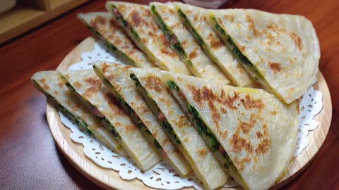 Five minutes to finish the leek cake, the whole family love to eat