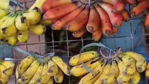 Fresh Banana and Papaya sold Roadside. Very Common Sight in the Philippines.