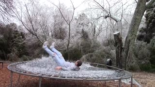 What Happens When You Jump on an Icy Trampoline