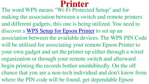 How To Setup WPS For Epson Printer