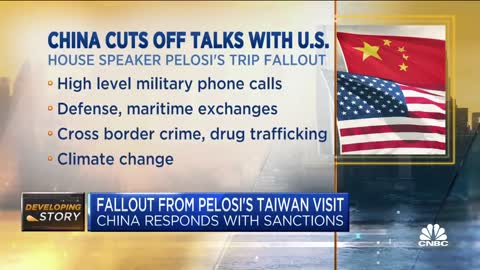 China responds to Pelosi's Taiwan visit with new sanctions