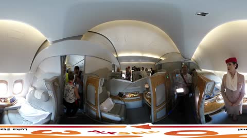 360 VIDEO: Inside the Emirates Boeing 777-300 Amazing Luxury Jet Airliner