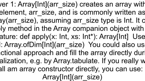 Trying to declare an array of a certain size in Scala