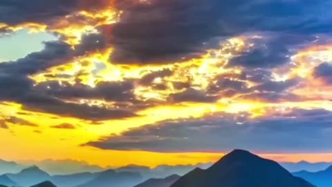 Beutiful Drone View Aesthetic Sunset And Mountain Mind Blowing Place