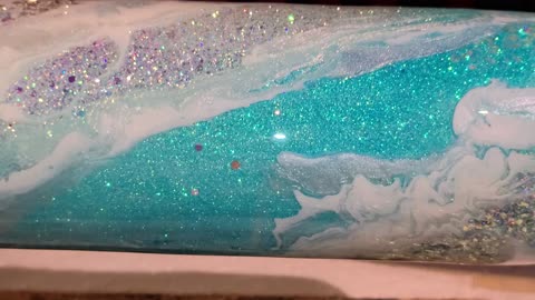 Turquoise Swirl Glitter Tumbler