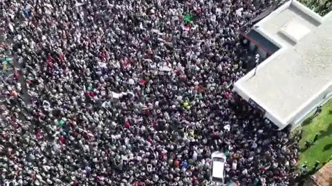 Massive crowd in central Sarajevo, capital of Bosnia and Herzegovina in support of Palestine