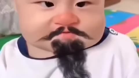 Baby beard baby laughing