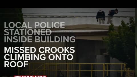 Trump shooter climbing onto the roof at rally.