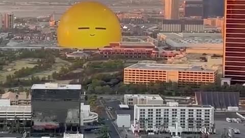 A GIANT LED SPHERE AS A GIANT EMOJI HAS APPEARED IN LAS VEGAS AND STARTED BROADCASTING