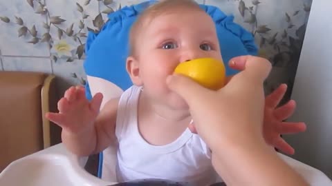 kids funny video with lemon