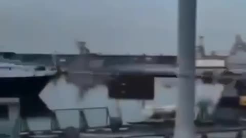 Russians Fire AAA into City While Trying to Shoot Down Ukrainian Drones(Novorossiysk)