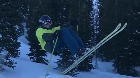 Neon skis backflip fold fail