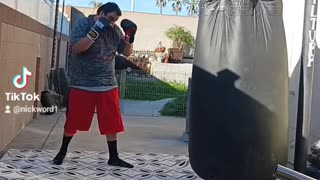 500 Pound Punching Bag Workout Part 32. Muay Thai Work!
