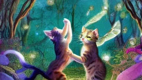 Cute two cat's with dancing