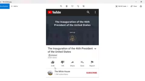 Joe Biden's inauguration video has been unlisted by the White House YT account