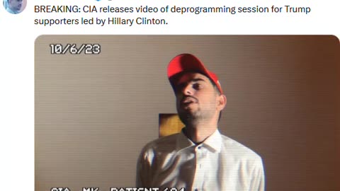 BREAKING: CIA releases video of deprogramming session for Trump supporters led by Hillary Clinton.