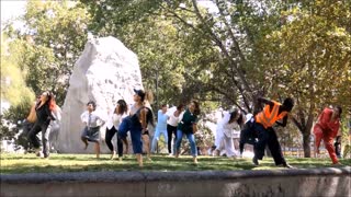 Senegal dance at Plaza de Armas in Chile