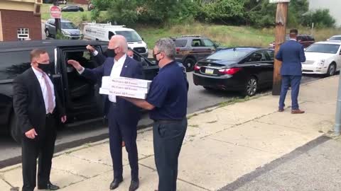 Biden Brings Pizza, Heckler Yells "Trump Would Have Gave Us Steak!"