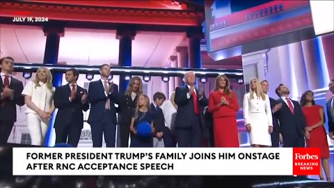 HAPPENING NOW- Trump's Wife Melania And Family Join Him Onstage At The RNC After He Wraps Up Speech