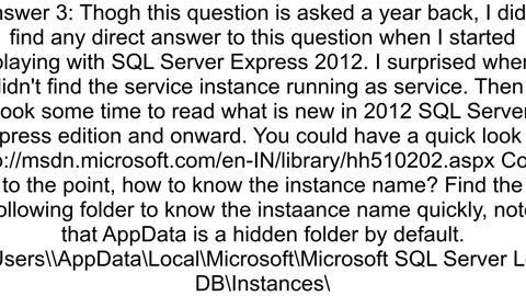 How do I find what is the named instance of my SQL Server 2012 Express instance