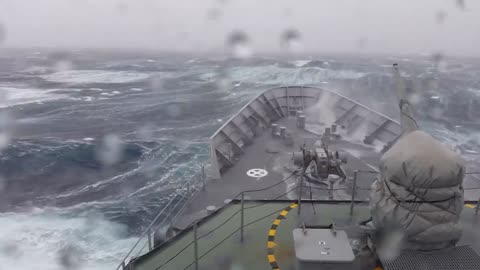 Ship in Storm || WARSHIP Hit By Monster Wave Near Antarctica