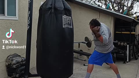 500 Pound Punching bag Workout Part 56. More Boxing Work!