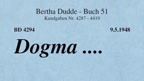 BD 4294 - DOGMA ....