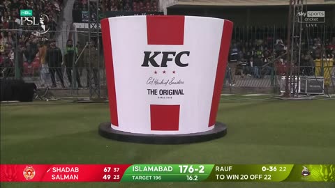 The last 5 overs of Islamabad's innings in PSL 9