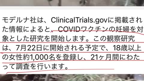 Clinal trial abt COVID-19 vaccine information in Japanese 治験中の枠沈情報