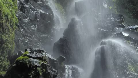 Water falling over stones
