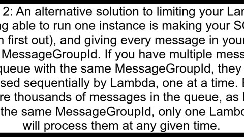 Limit lambda concurrency to 1