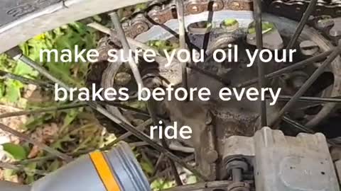Be sure to oil the brakes before each ride