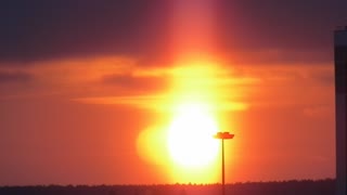 Rare phenomenon of an icy solar column