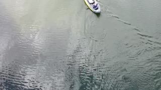 Boat from Drone on Lake Bastrop