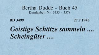 BD 3499 - GEISTIGE SCHÄTZE SAMMELN - SCHEINGÜTER ....