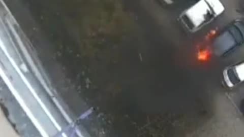 CCTV has captured the moment projectiles landed in a car park in Ukraine | Hodge Podge.