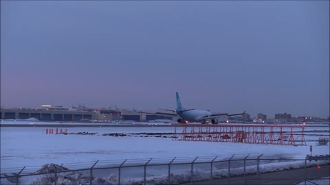 landing airport Airliner Snow