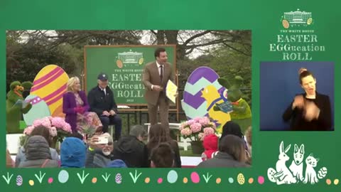 First Lady Jill Biden Reads to Children at the White House Easter EGGucation Roll