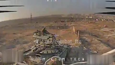 The beautiful destruction of a Russian T-80 after an encounter with an fpv drone