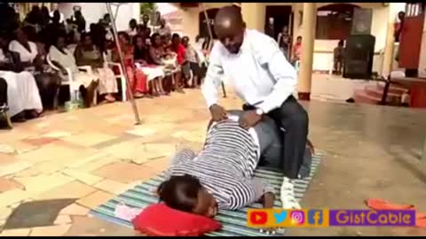 Pastor teaching a female Church Member How to Give Doggy Style