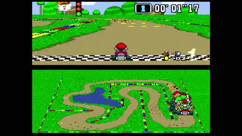 Super Mario Kart (snes) - Flower Cup 100cc (Mario) No Commentary