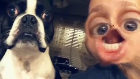 Dog freaks out when owner barks back at him