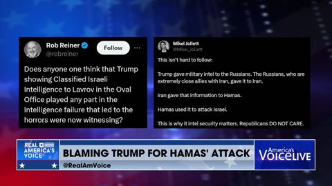 BLAMING TRUMP FOR HAMAS' ATTACK