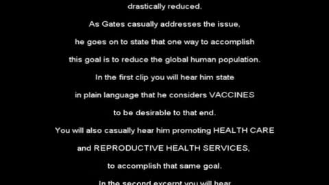 Bill Gates Admits Depopulation